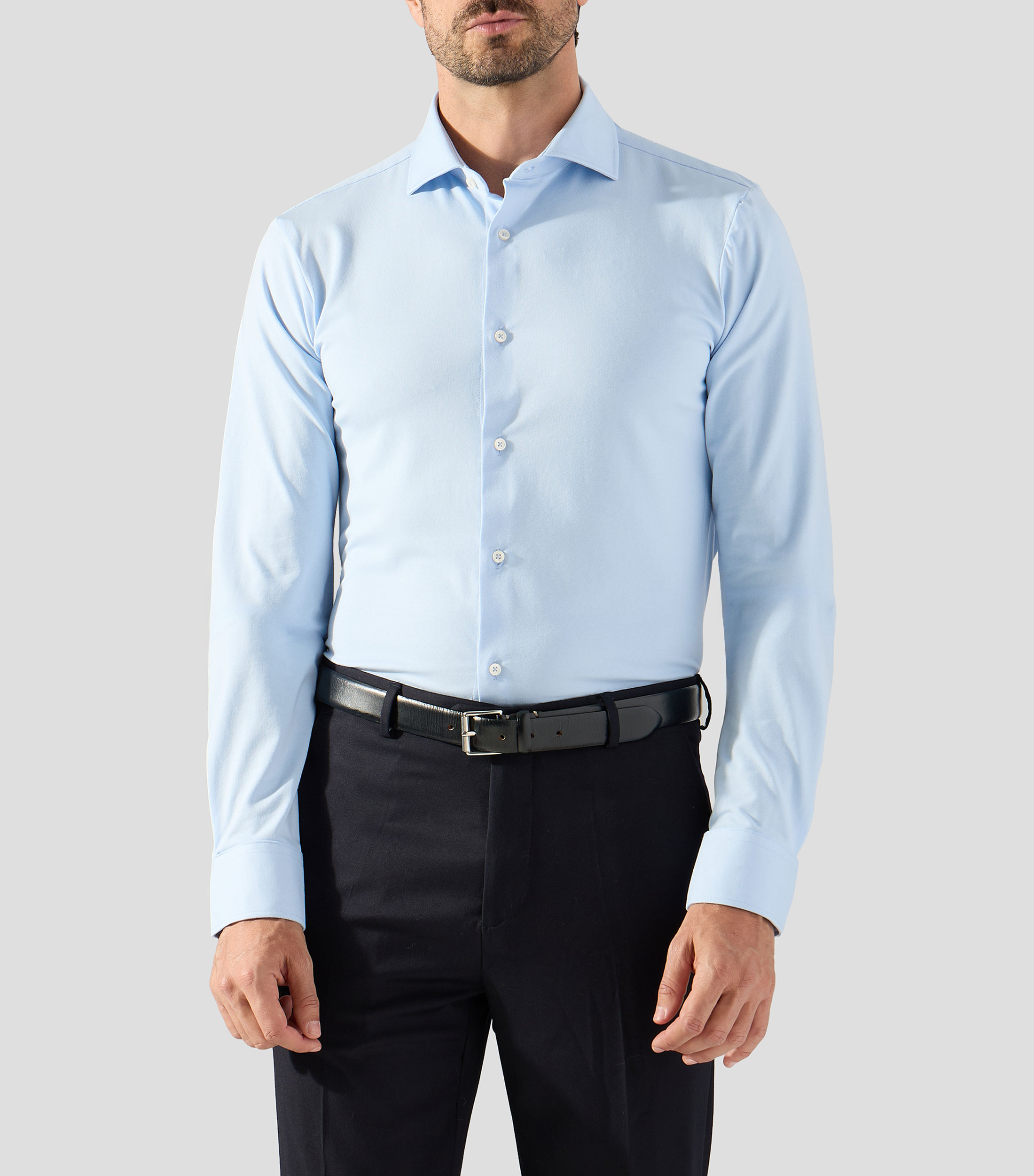 Camisa lisa manga larga Hombre